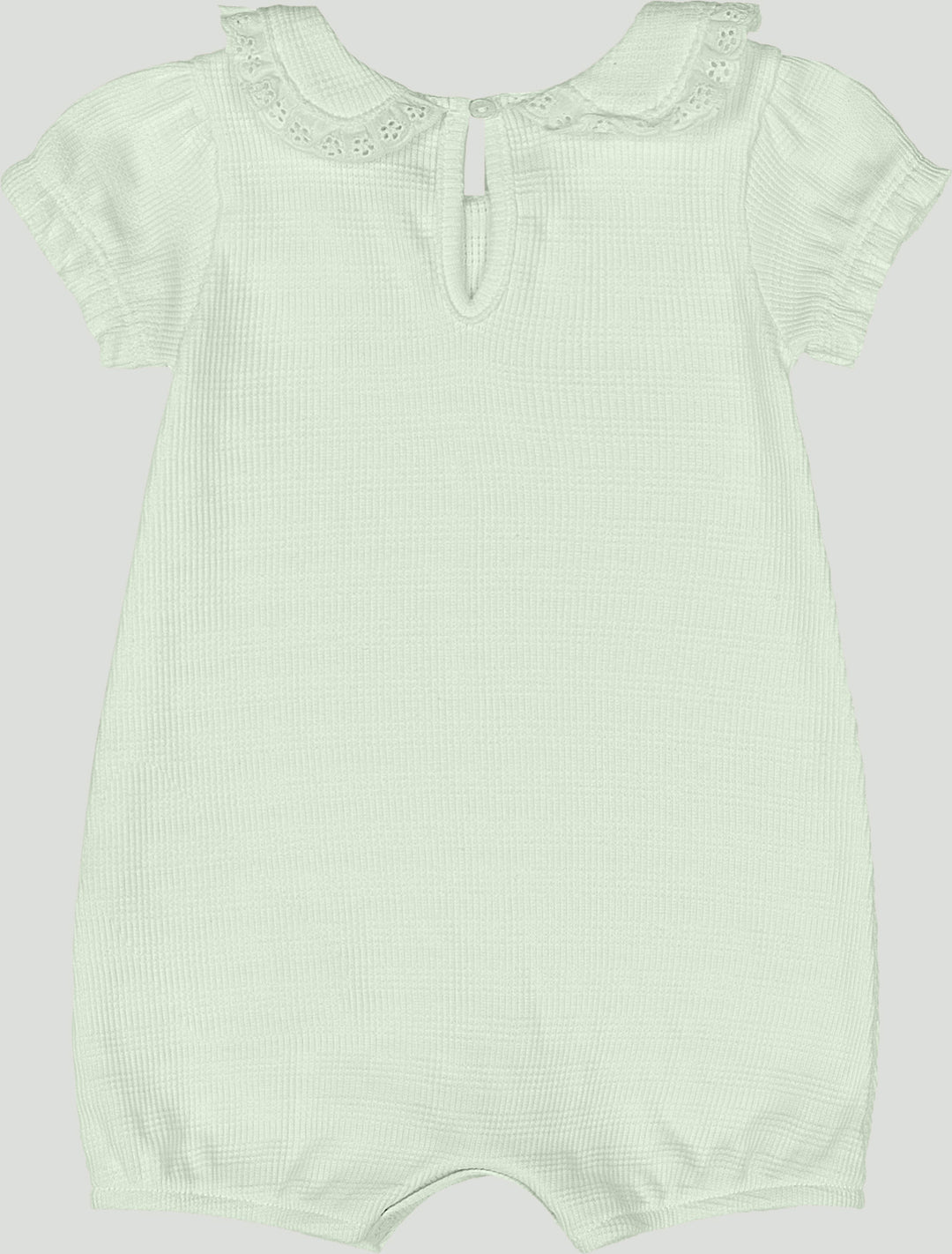 Soft Romper with Lace Collar - Mint Green