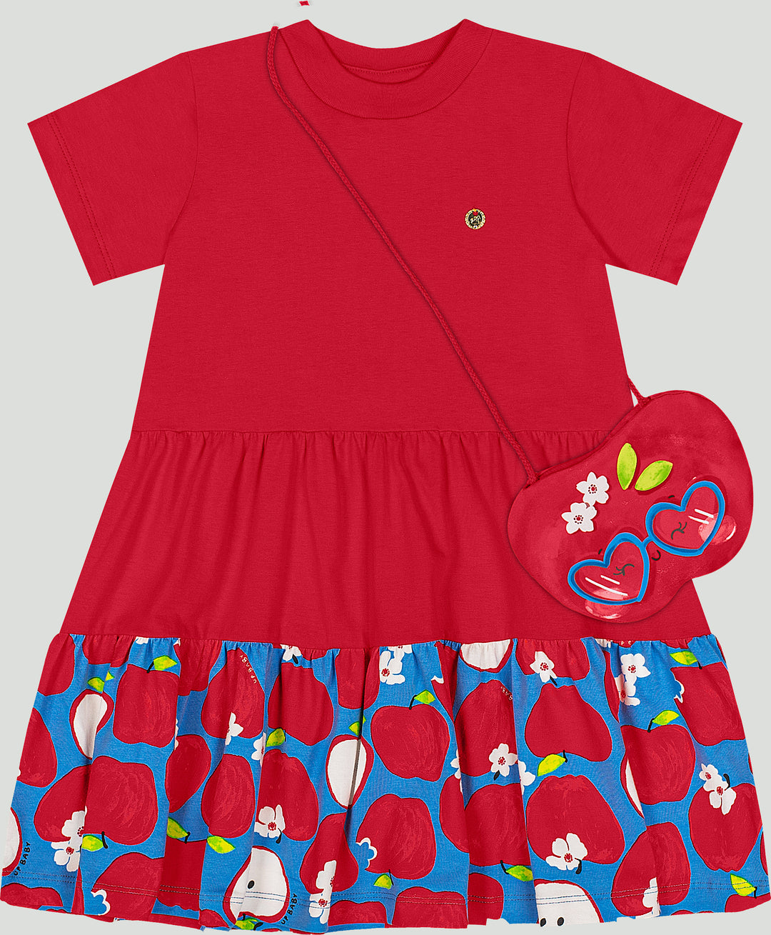 Red Cotton Dress with Matching Bag