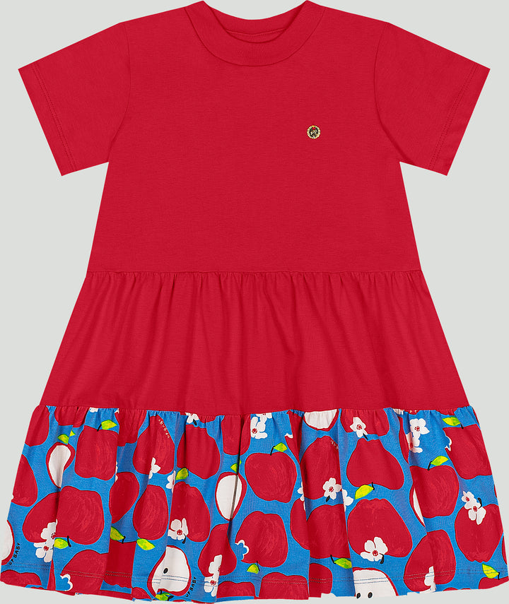 Red Cotton Dress with Matching Bag
