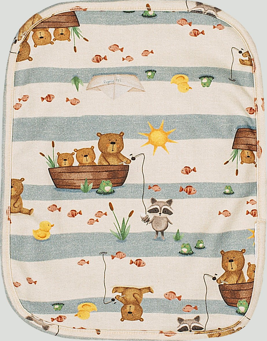 Burp cloth in 100% cotton - Woodland - Caramelo Baby & Kids