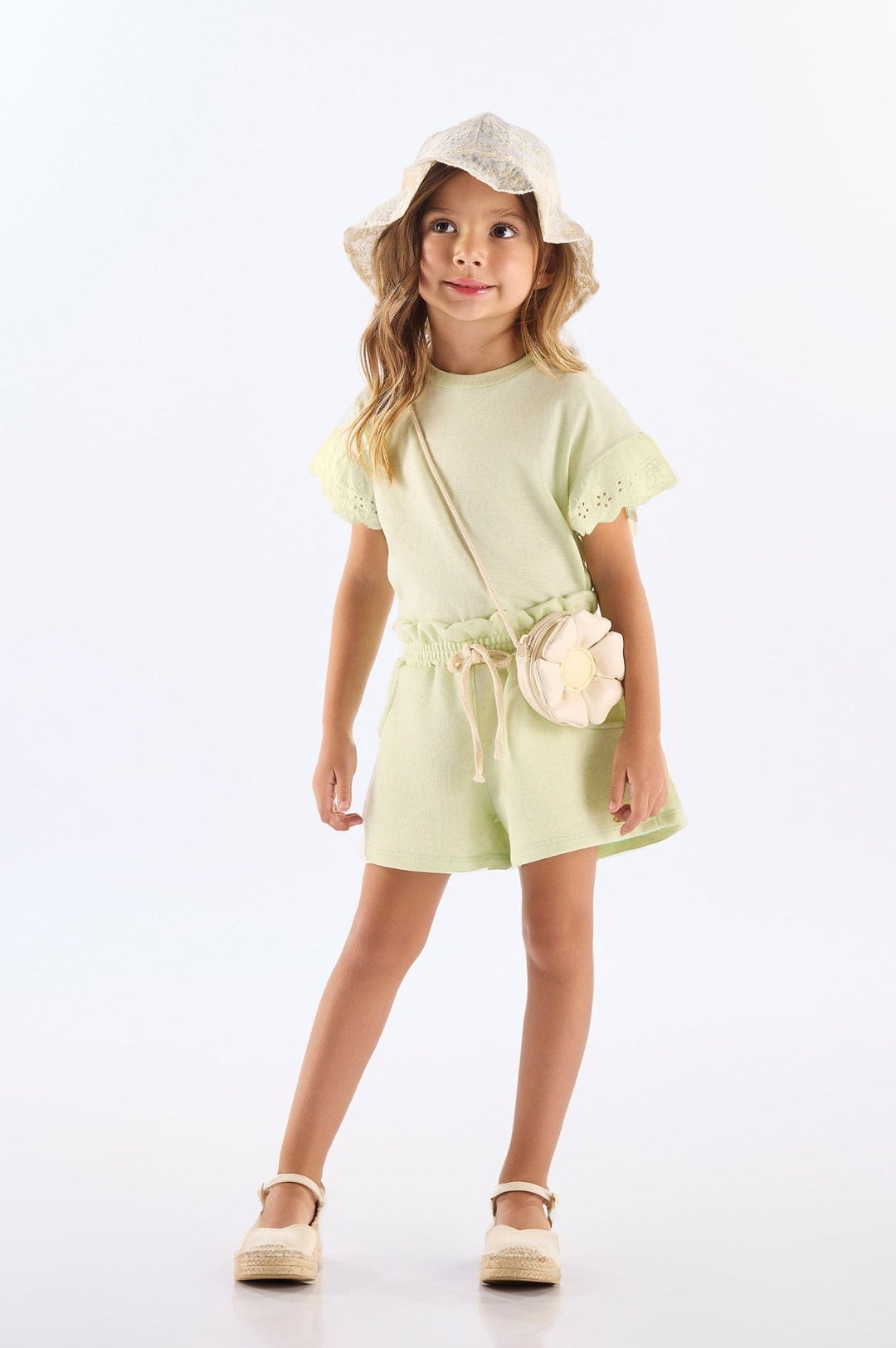 Girls' Set in Cotton Linen - Caramelo Baby & Kids
