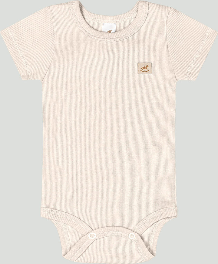 Ribbed cotton set: romper &amp; pants - beige - Caramelo Baby &amp; Kids