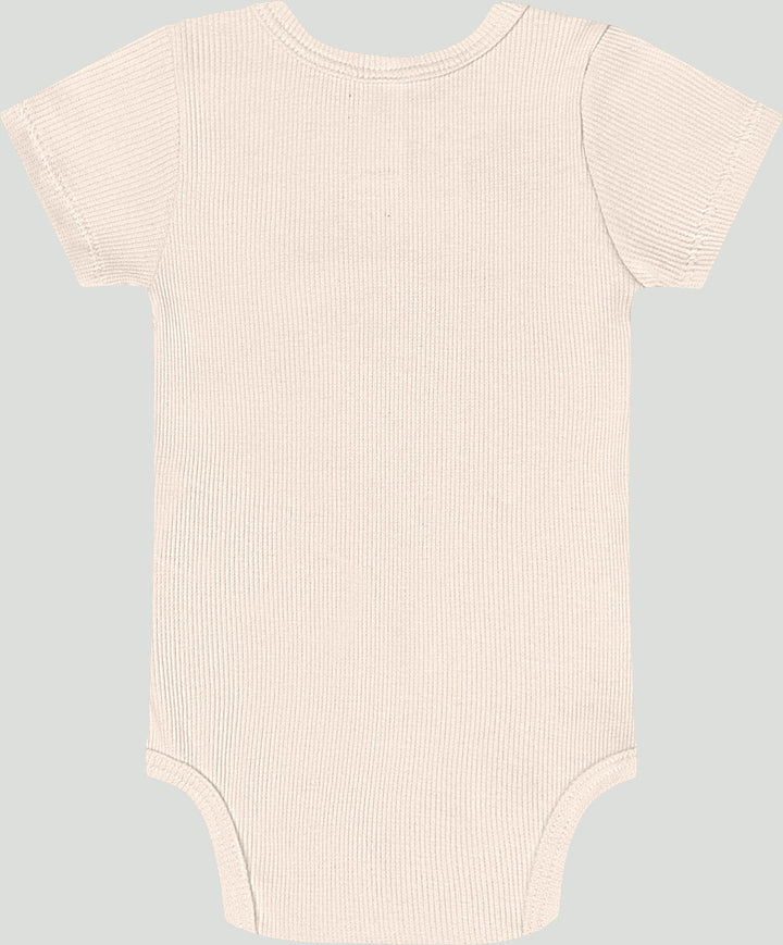 Ribbed cotton set: romper &amp; pants - beige - Caramelo Baby &amp; Kids