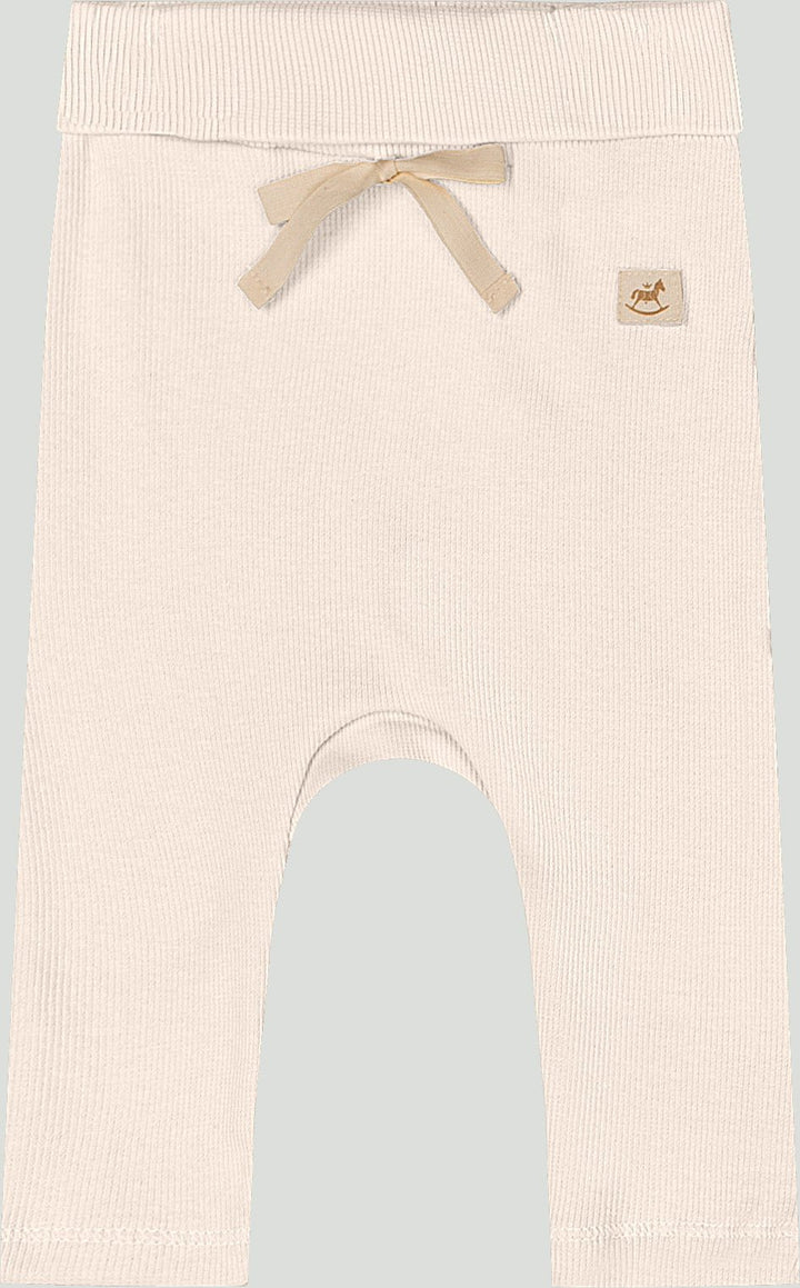 Ribbed cotton set: romper &amp; pants - beige - Caramelo Baby &amp; Kids