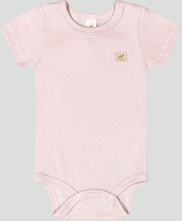 Ribbed cotton set: romper &amp; pants - light pink - Caramelo Baby &amp; Kids