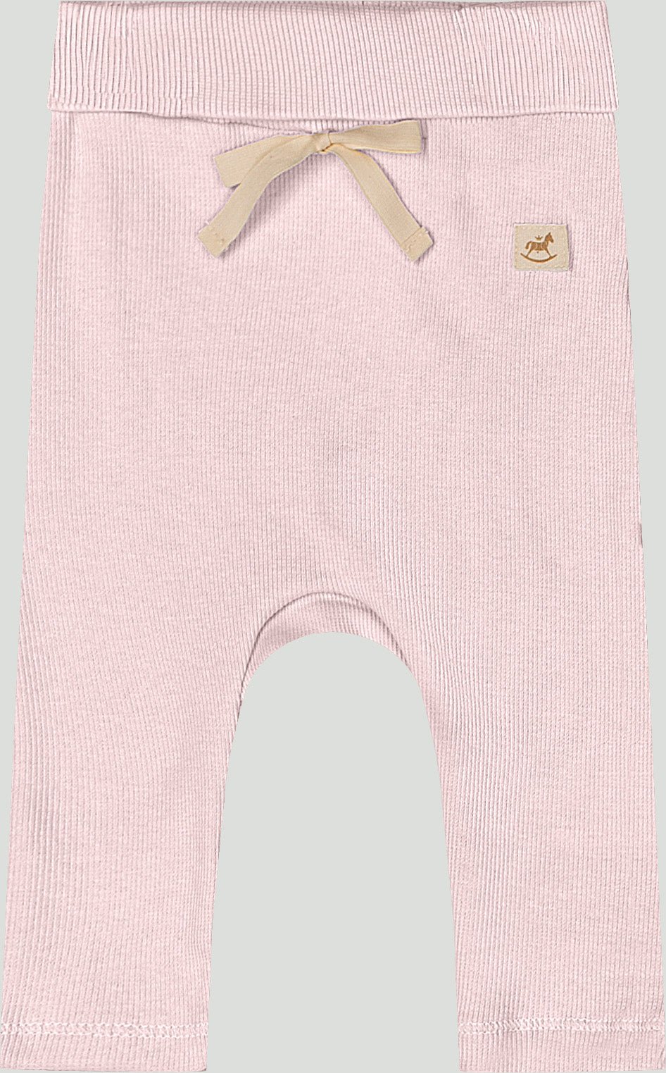 Ribbed cotton set: romper &amp; pants - light pink - Caramelo Baby &amp; Kids